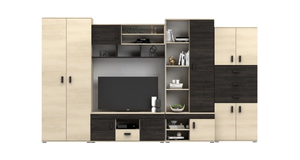 Obývací stěna ERASMO s TV stolkem, jasan/dub canterbury