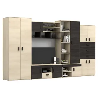 Obývací stěna ERASMO s TV stolkem, jasan/dub canterbury