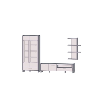 Obývací stěna EVIA, dub waterford/černá, 5 let záruka