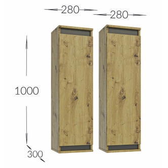 Obývací stěna FALLAX, bílá/antracit