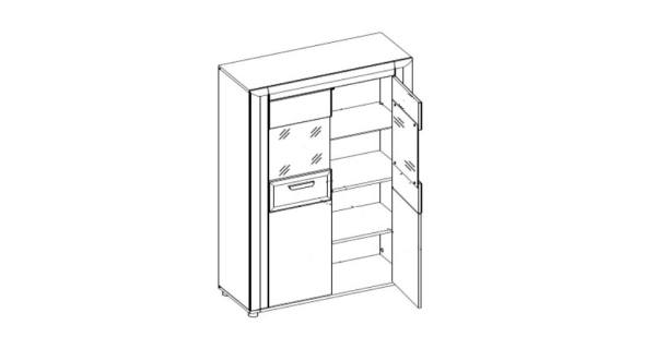 Obývací stěna FILIPPOPOLI, dub evoke/bílá alpský lesk