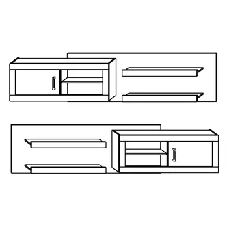 Obývací stěna GOUDINI 1, dub burgundský/bílý lesk, 5 let záruka