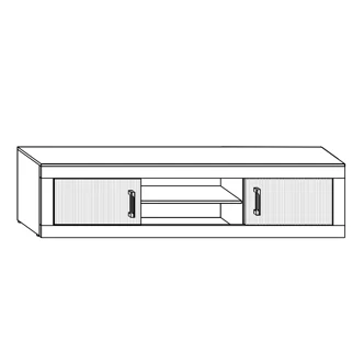 Obývací stěna GOUDINI 1, dub burgundský/bílý lesk