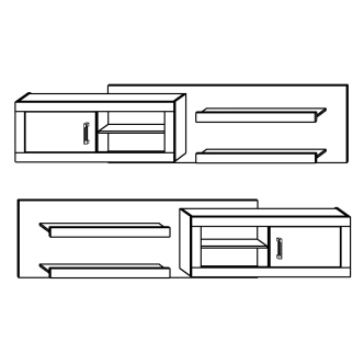 Obývací stěna GOUDINI 3, dub burgundský/bílý lesk, 5 let záruka