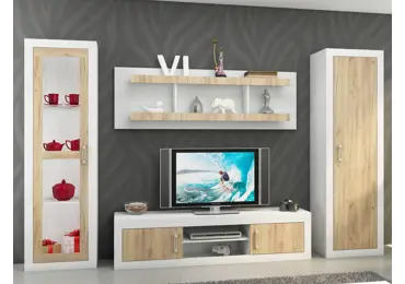 Obývací stěna GOUDINI 4, craft bílý/craft zlatý