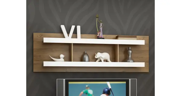 Obývací stěna GOUDINI 4, dub burgundský/bílý lesk, 5 let záruka