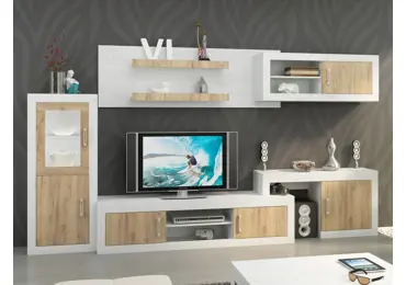 Obývací stěna GOUDINI 5, craft bílý/craft zlatý