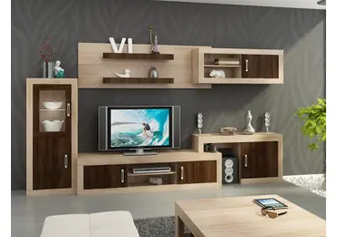 Obývací stěna GOUDINI 5, dub sonoma/dub sonoma tmavý