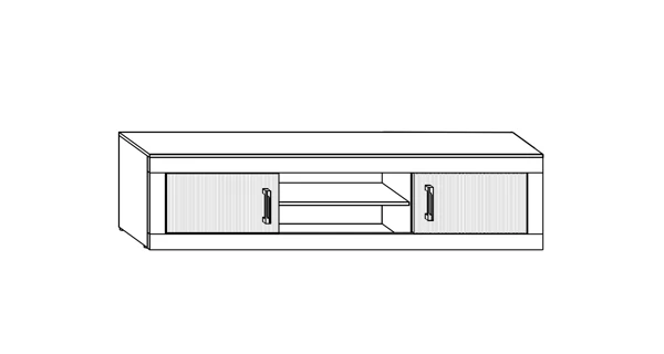Obývací stěna GOUDINI 6, dub burgundský/bílý lesk