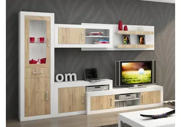 Obývací stěna GOUDINI 7, craft bílý/craft zlatý