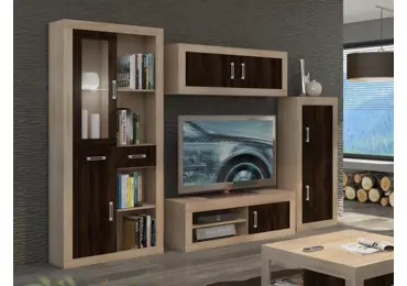 Obývací stěna GOUDINI 8, dub sonoma/dub sonoma tmavý
