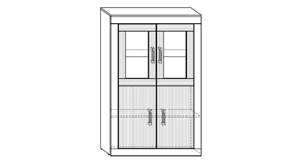 Obývací stěna GOUDINI 9, dub burgundský/bílý lesk, 5 let záruka