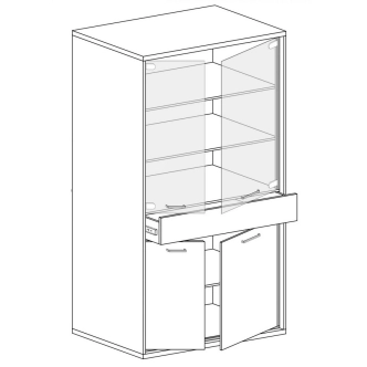 Obývací stěna IPPOLITO, dub hickory