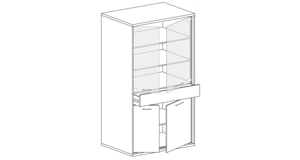 Obývací stěna IPPOLITO, dub hickory