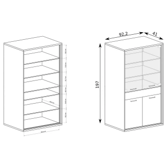 Obývací stěna IPPOLITO, dub hickory