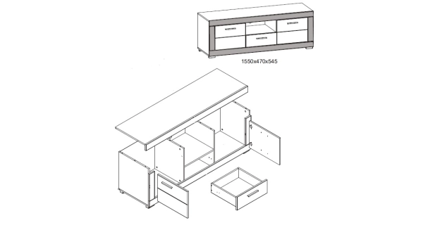 Obývací stěna JAMASOTA 3, bílý mat/grafit