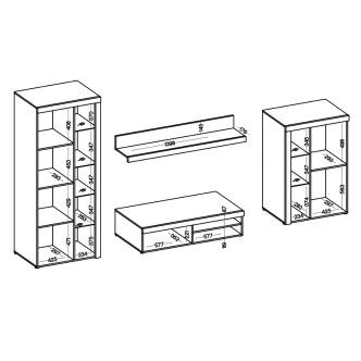 Obývací stěna KADEN, matera/old style