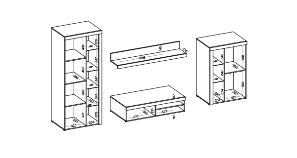 Obývací stěna KADEN, matera/old style