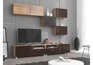 Obývací stěna KAMALI, dub sonoma/dub sonoma tmavý