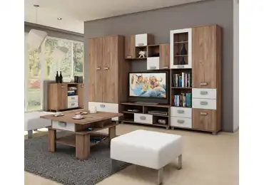 Obývací stěna KEATING 1, craft tobaco/craft bílý