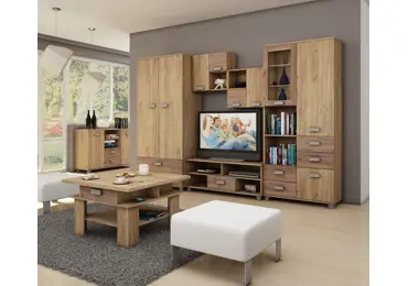 Obývací stěna KEATING 1, craft zlatý/craft tobaco