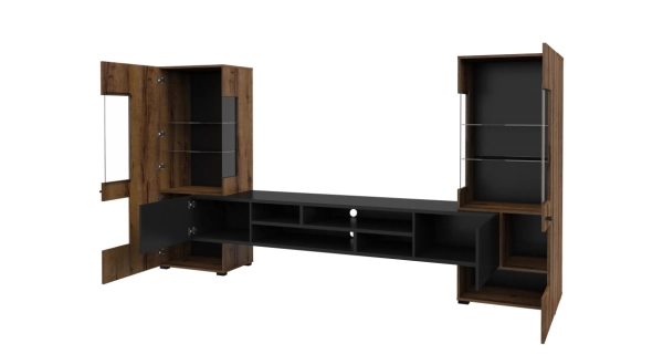 Obývací stěna LIRNA, dub monastery/černý onyx