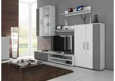 Obývací stěna MANGONA, craft bílý/grafit