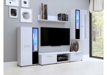 Obývací stěna MIWA, bílý lesk