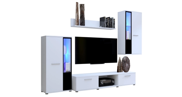 Obývací stěna MIWA, bílý mat