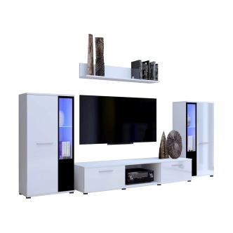 Obývací stěna MIWA, bílý mat