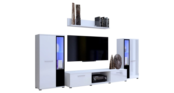 Obývací stěna MIWA, bílý mat