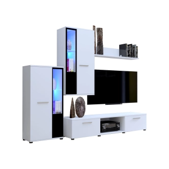 Obývací stěna MIWA, bílý mat