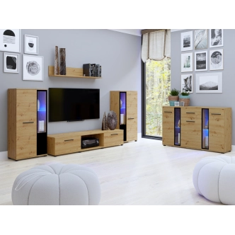 Obývací stěna MIWA s komodou, dub artisan