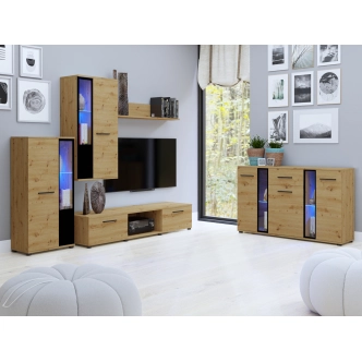 Obývací stěna MIWA s komodou, dub artisan