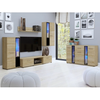 Obývací stěna MIWA s komodou, dub sonoma