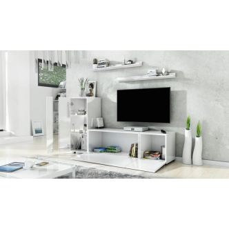 Obývací stěna NEJBY HELAR 40, bílá/bílý lesk DOPRODEJ