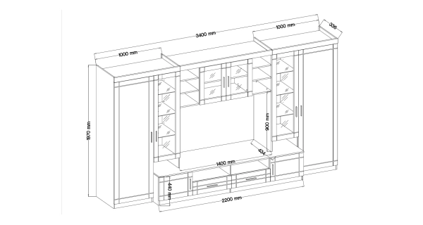 Obývací stěna NIOBA, dub sonoma