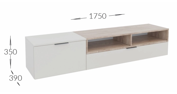 Obývací stěna PIHANGA, dub sonoma/antracit