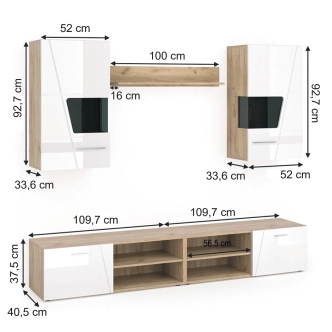 Obývací stěna RATUFA, antracit