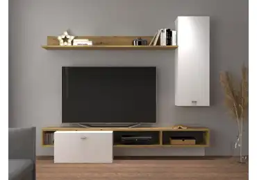 Obývací stěna REIMA, dub artisan/bílá