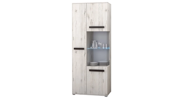 Obývací stěna SENECIO, dub kraft bílý/borovice černá