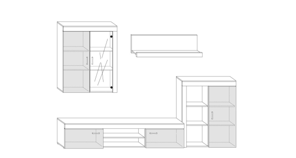 Obývací stěna SIWANI, craft tobaco/krém, 5 let záruka