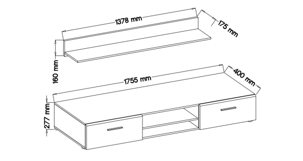 Obývací stěna TANGO, dub sanremo tmavý