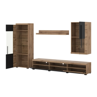 Obývací stěna TYLTA typ 1, dub wotan/černá