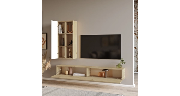 Obývací stěna VALTON, dub/bílá