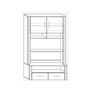 Obývací stěna WUBIN 2, craft bílý/craf tobaco/craft bílý, 5 let záruka