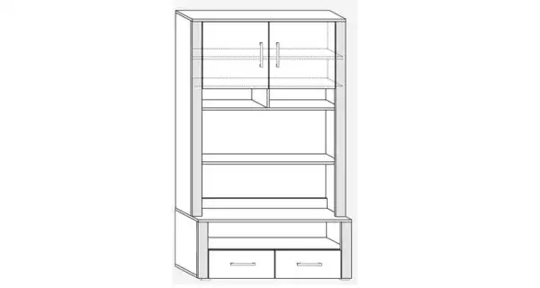 Obývací stěna WUBIN 2, dub sonoma/dub sonoma/dub sonoma tmavý