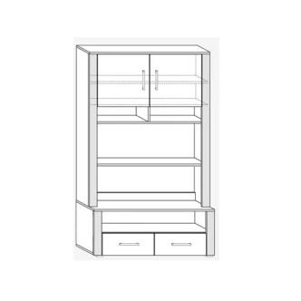 Obývací stěna WUBIN 2, dub sonoma/dub sonoma tmavý/dub sonoma