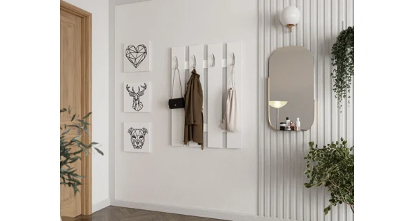 Odkládací stěna NEJBY WYATT, bílá