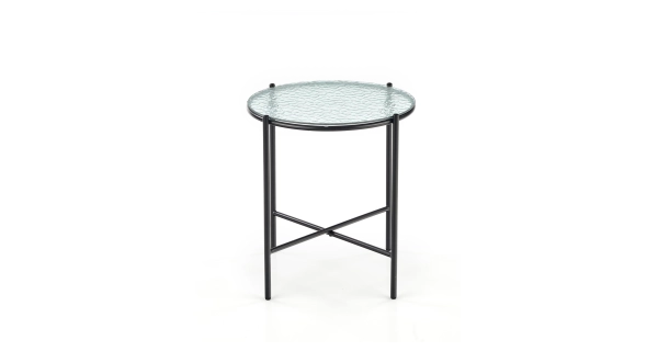 Odkládací stolek AKIO-S, sklo/černá DOPRODEJ